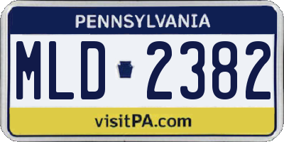 PA license plate MLD2382