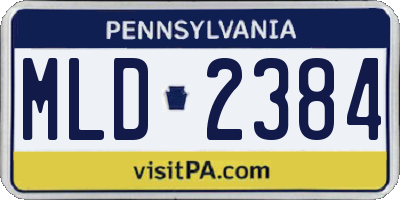 PA license plate MLD2384