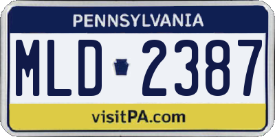 PA license plate MLD2387