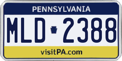 PA license plate MLD2388