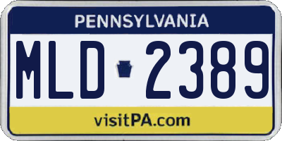 PA license plate MLD2389