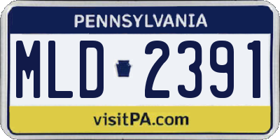 PA license plate MLD2391