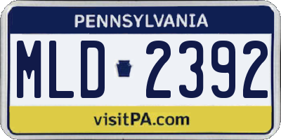 PA license plate MLD2392