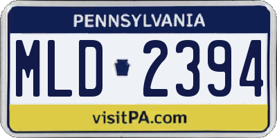 PA license plate MLD2394