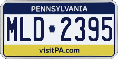 PA license plate MLD2395