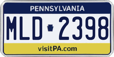 PA license plate MLD2398