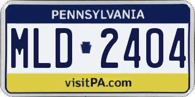 PA license plate MLD2404