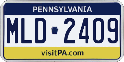 PA license plate MLD2409