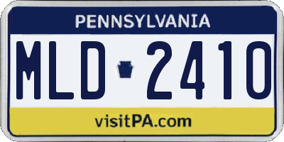 PA license plate MLD2410