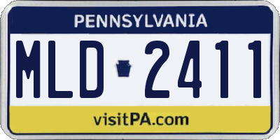 PA license plate MLD2411