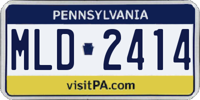 PA license plate MLD2414