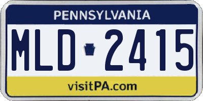 PA license plate MLD2415