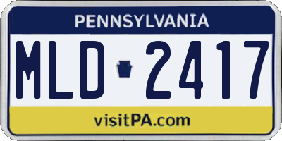 PA license plate MLD2417