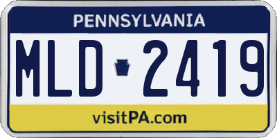PA license plate MLD2419