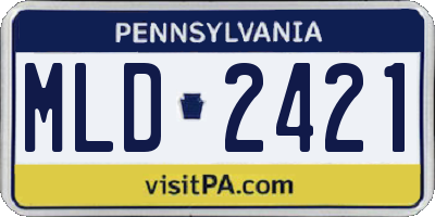 PA license plate MLD2421