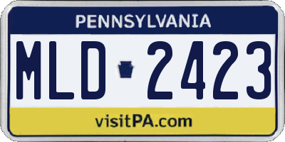 PA license plate MLD2423