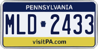 PA license plate MLD2433