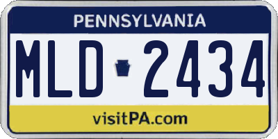 PA license plate MLD2434