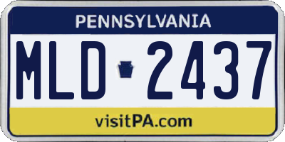 PA license plate MLD2437