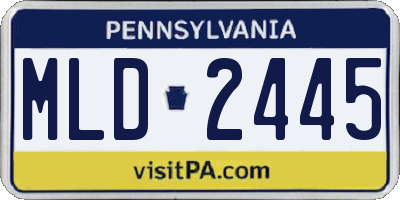 PA license plate MLD2445