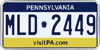PA license plate MLD2449