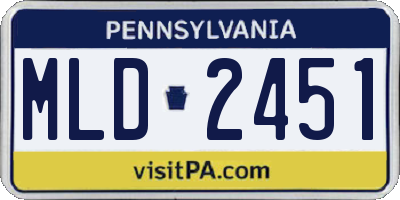 PA license plate MLD2451