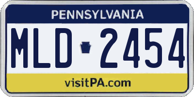 PA license plate MLD2454