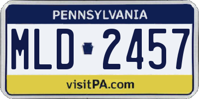 PA license plate MLD2457