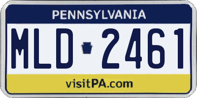 PA license plate MLD2461
