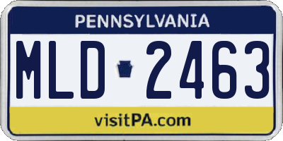 PA license plate MLD2463