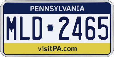 PA license plate MLD2465