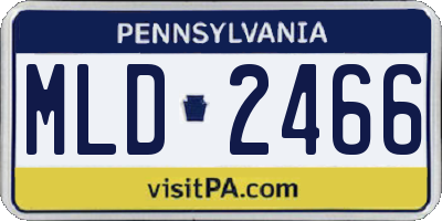 PA license plate MLD2466
