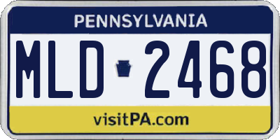 PA license plate MLD2468