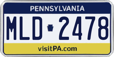PA license plate MLD2478