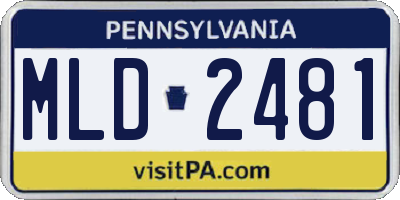 PA license plate MLD2481