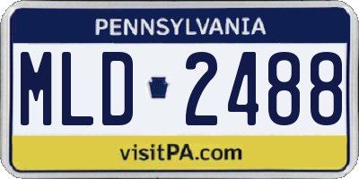 PA license plate MLD2488