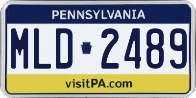 PA license plate MLD2489