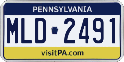 PA license plate MLD2491