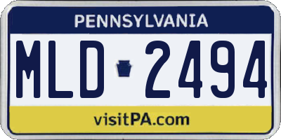 PA license plate MLD2494