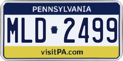 PA license plate MLD2499