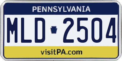 PA license plate MLD2504