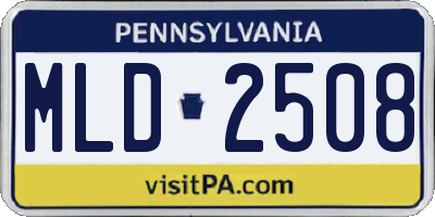 PA license plate MLD2508