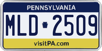 PA license plate MLD2509