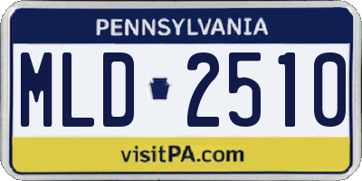PA license plate MLD2510