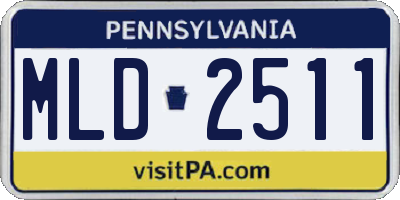 PA license plate MLD2511