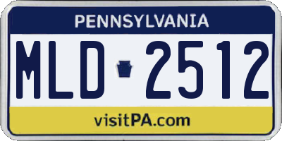 PA license plate MLD2512