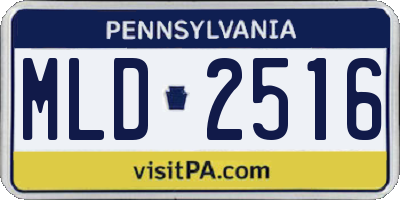 PA license plate MLD2516