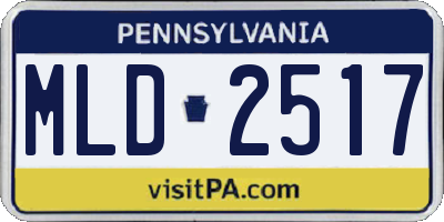 PA license plate MLD2517