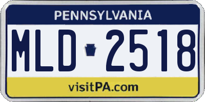 PA license plate MLD2518