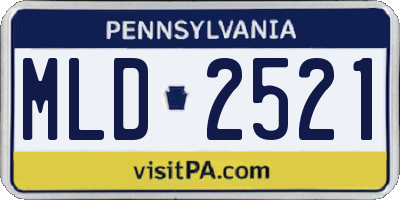PA license plate MLD2521